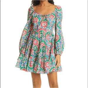 Rixo Roxy Hibiscus Floral Mini Dress Size 10